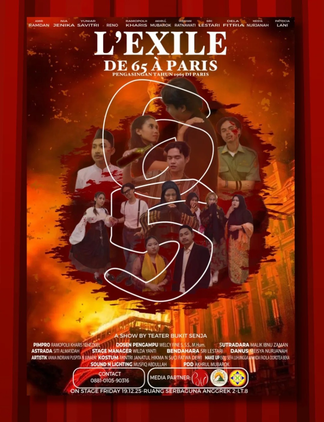 Teater Bukit Senja Tampilkan “L’EXILE DE 65 À PARIS” di Festival Drawata 2025